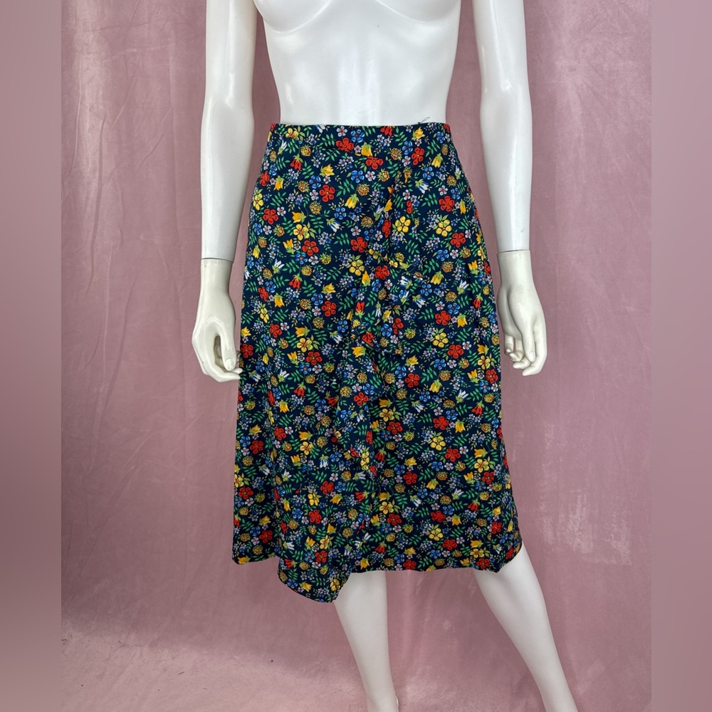 J. Crew Liberty London Womens Cotton Blue Floral Pencil Skirt Size 10 Ruffle